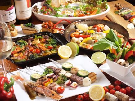 【C・パエリアコース】料理全12品目+2時間飲み放題付き！　7000円(税込)