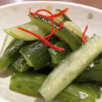 Pickled cucumber in sweet and sour sauce