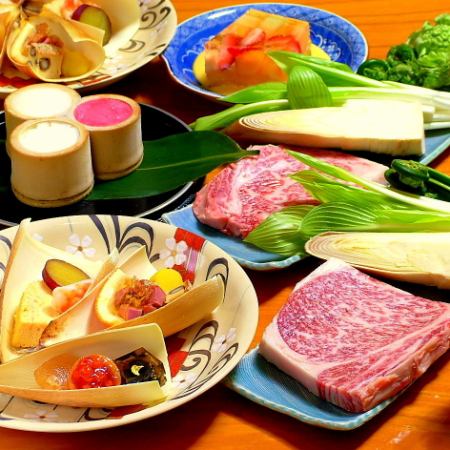 5,000日圓套餐，包含5種嚴選菜餚及2小時無限暢飲