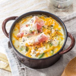 【체다】아보카도와 생햄의 시계 무쉬풍 도리아