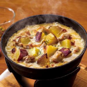 Japanese-style cream doria with sweet potato and chicken