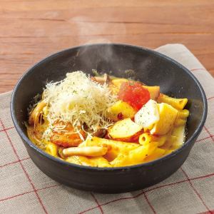 Half and half of mentaiko and mushrooms