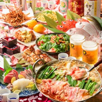 10/15～【博多豚バラ鍋コース】2時間飲放付4990円※クーポン利用で飲み放題2→3時間に延長