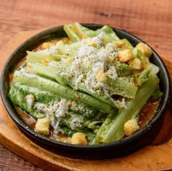 有機ロメインレタスのシーザー炒め　～茨城県産しらすぶっかけ～