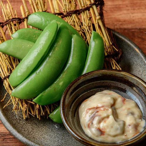 鹿児島直送スナップエンドウ～酒盗マヨ添え～
