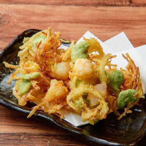 そらまめとエビの一口かき揚げ