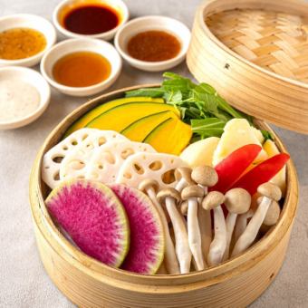 蒸籠蒸五彩蔬菜（1份）