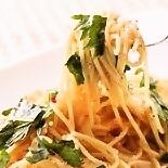 豚肉と水菜の和風パスタ