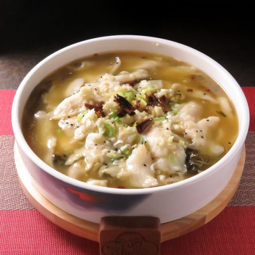 金湯酸菜魚(白身魚の酸菜煮)