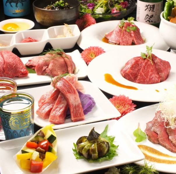 [Second most popular] Mainly the top meat♪ Enjoy 9 types of Japanese beef, including beef shigure and rice with egg ◎B course 5,300 yen (excluding tax)