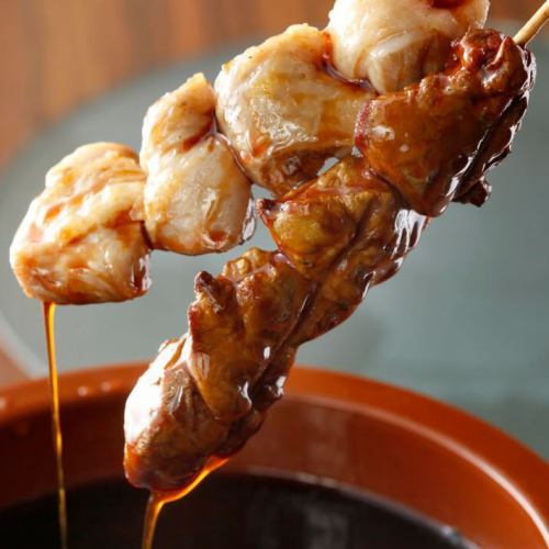 「国産鶏」の串焼き