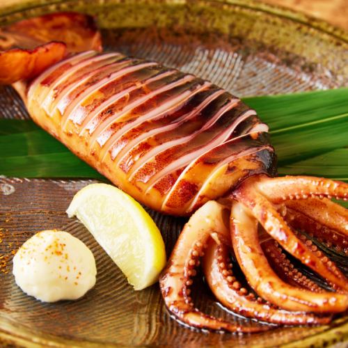 Roasted whole squid
