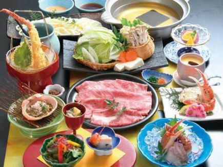 新潟和牛涮鍋懷石套餐【Bandai】【10道菜品】9,680日圓(含稅)