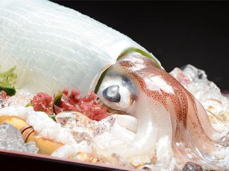 Whole squid sashimi