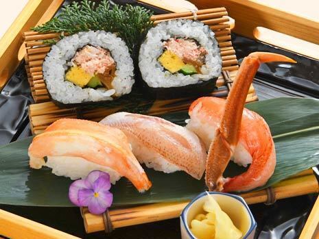 Assorted crab sushi