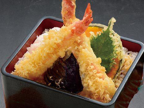 Crab and shrimp tempura rice bowl