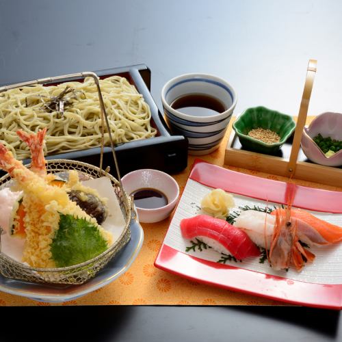 【天ざるそば寿司ランチ】