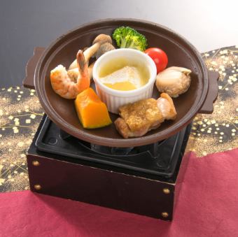 陶板チーズフォンデュ