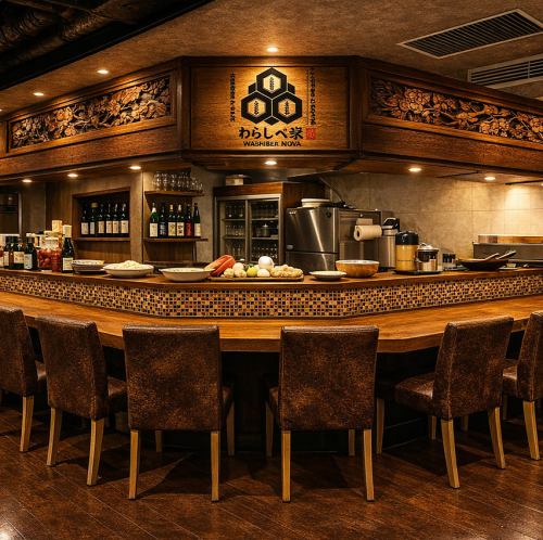 ライブ感あるカウンター席