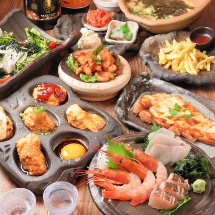 "鮮度抜群"市場直送こだわり鮮魚と名物つくね含む料理8品120分飲み放題【イチオシコース】4000円