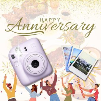 ☆Birthday/Anniversary Special Lunch Course☆ Commemorative photo taken with a Polaroid camera♪ The photo will be presented to you on the spot