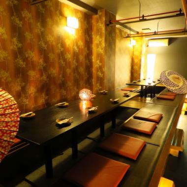 2F: All seats are private rooms with sunken kotatsu seats! Even for 2 people, we will guide you to a private room.We can accommodate parties of up to 22 people!