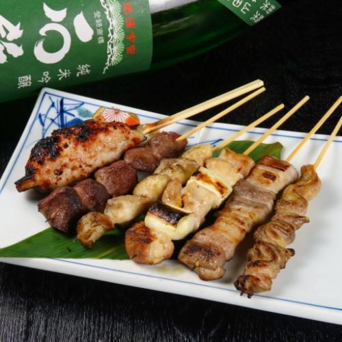 Our proud charcoal grilled yakitori made with Mitsuse chicken, a brand of chicken from Saga Prefecture.