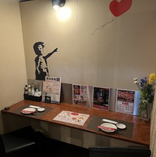 It's a little hideaway counter-style table seating for two.I think this is the perfect place to have secret or important conversations with your loved ones.