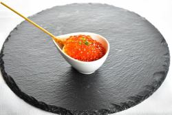 Salmon and Hokkaido salmon roe skewers
