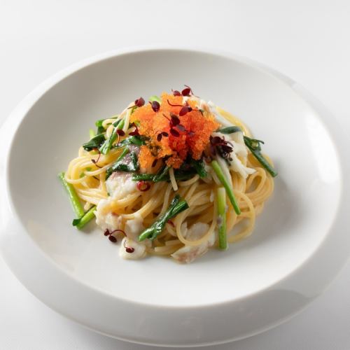 真鯛のペペロンチーノ　とびっこ添え