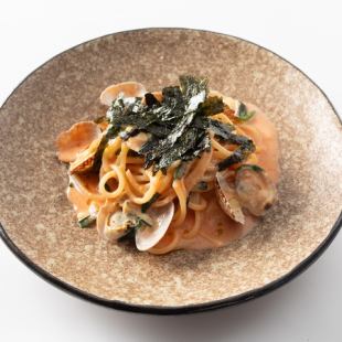 アサリの明太クリームパスタ