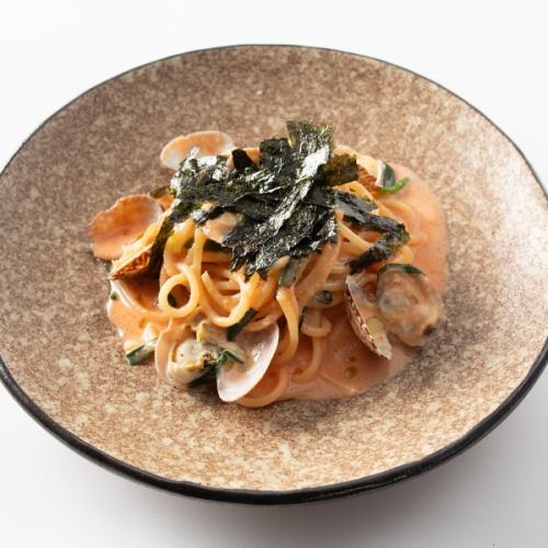 アサリの明太クリームパスタ
