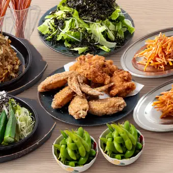 【120分飲み放題】サクッと飲みたい時に◎名物からあげや焼きがブリを堪能「お手軽コース」全8品