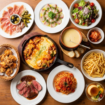 【3H飲み放題付】チーズタッカルビ食べ放題 ローストビーフ＆チーズフォンデュなど 11品 4,880円