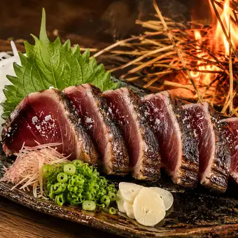【3Ｈ飲放】鰹の藁焼きや鮮魚の逸品×北海和食や本日の汁椀『旬香』全8品4890円⇒4000円
