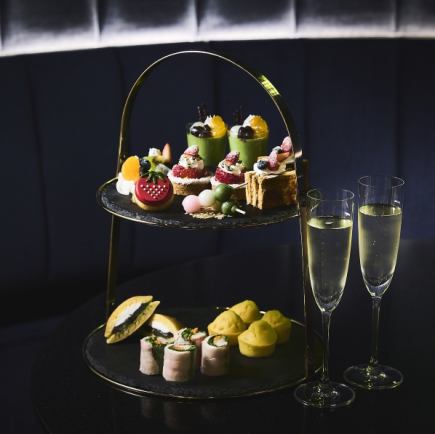 和心（わごころ）ストロベリーアフタヌーンティー ＋スパークリングワイングラス