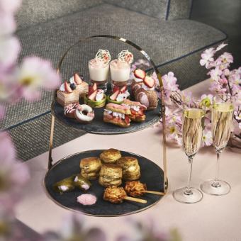 桜見（さくらみ）アフタヌーンティー ＋ スパークリングワイングラス
