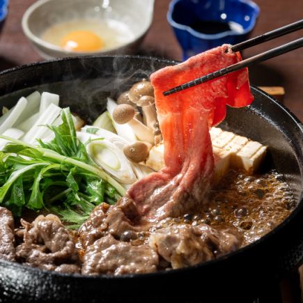 【금 라벨 올리브 소 스키야키 코스(150g)】2시간 음료 무제한 포함