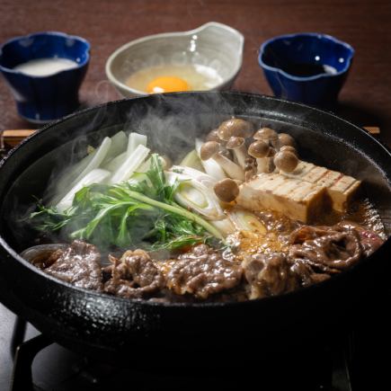 【특선 국산 쇠고기 & 돼지고기 맛있는 스키야키 뷔페 코스】 2 시간 음료 무제한 포함