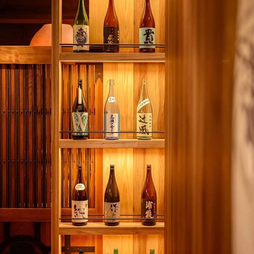 We have a wide selection of sake, shochu, and various bottled drinks.