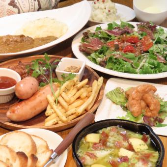 [90 minutes all-you-can-drink included] Meat platter, ajillo, etc. ♪ Easy EG course total of 8 dishes ★ 3,850 yen (tax included)