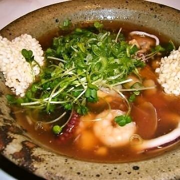 シーフードのおこげあんかけ