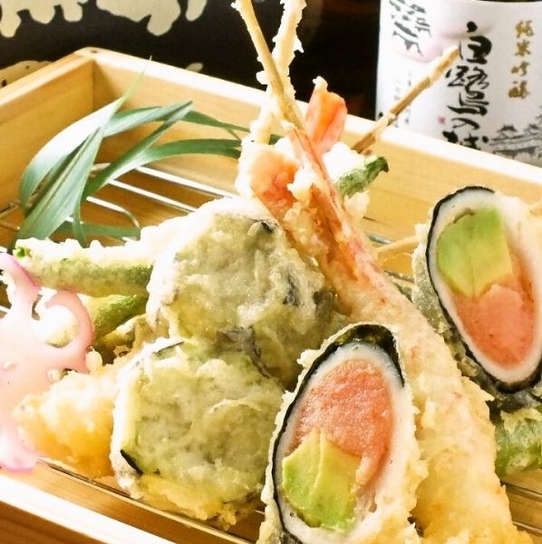 [Kushi tempura platter] Top 8 skewers 1,700 yen/medium 5 skewers 1,200 yen