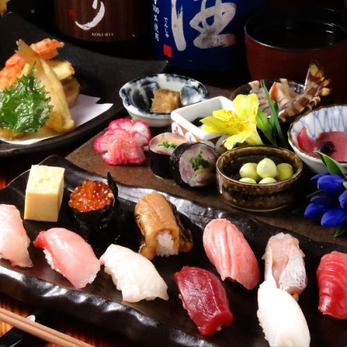 A course to taste our proud sushi