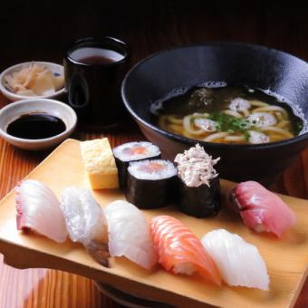 【旬鮮】鮨十貫とうどんランチ1,980円（税込）