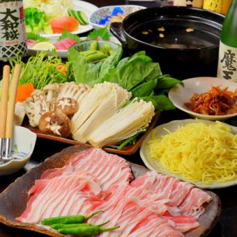 【黒豚しゃぶしゃぶ】鍋×刺盛×生ビール4種類[飲放]付コース2H[飲み放題]付全6品5000円