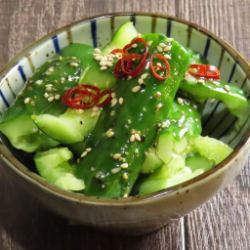 Smashed cucumber with salt sauce