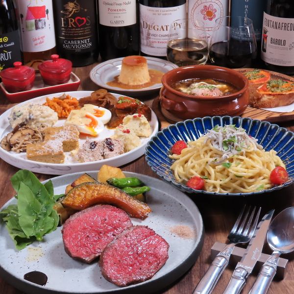 新年会にもぴったり！【BISTROコース】は、全6品を贅沢に堪能できる、大満足コース。