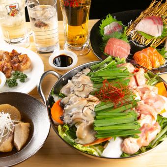[120 minutes all-you-can-drink included] Chicken & Oyster Chanko Hotpot Course <8 dishes total> 5,000 yen per person (tax included)