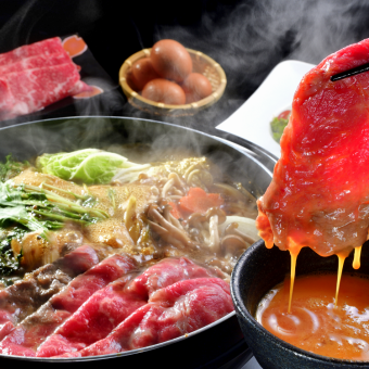 [Most popular hotpot] Sukiyaki course [120 minutes all-you-can-drink included] 5,500 yen (tax included)